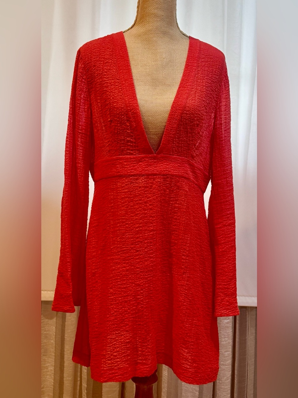 La Perla Vibrant Orange Textured Fabric Top/Coverup, size 10(runs small), $420.0